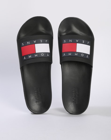 Slip On Sliders with Logo Applique