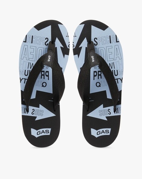 Gas Rio Graphic Print T-Strap Flip-Flops