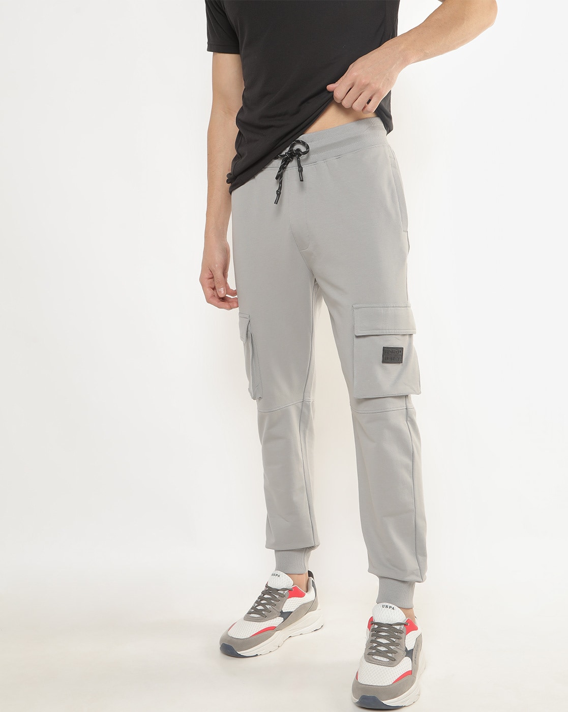 Grey cargo 2025 track pants