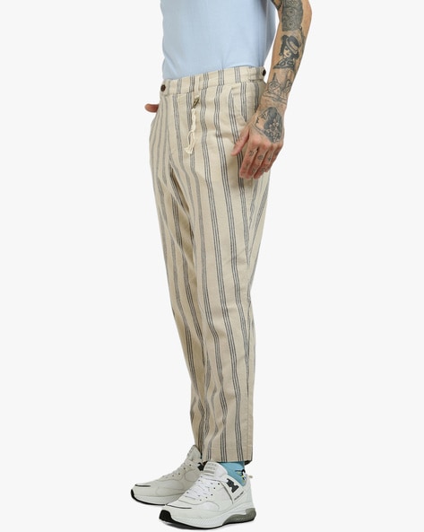White Malibu striped-cotton trousers | SMR Days | MATCHES UK