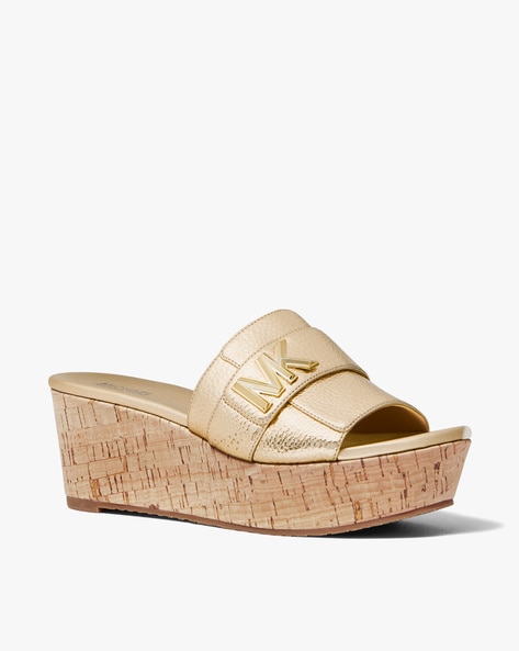 Buy Michael Kors Jilly Metallic Platform Wedges | Gold-toned Color Women |  AJIO LUXE