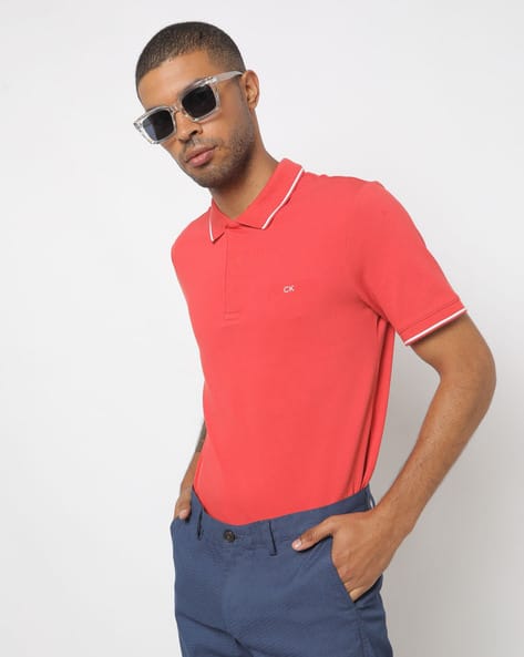 Slim Fit Polo T-shirt with Contrast Tipping