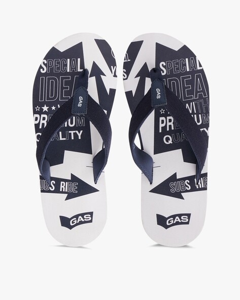 Gas Rio Graphic Print T-Strap Flip-Flops