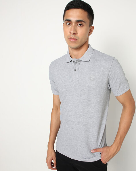 Heathered Slim Fit Polo T-shirt