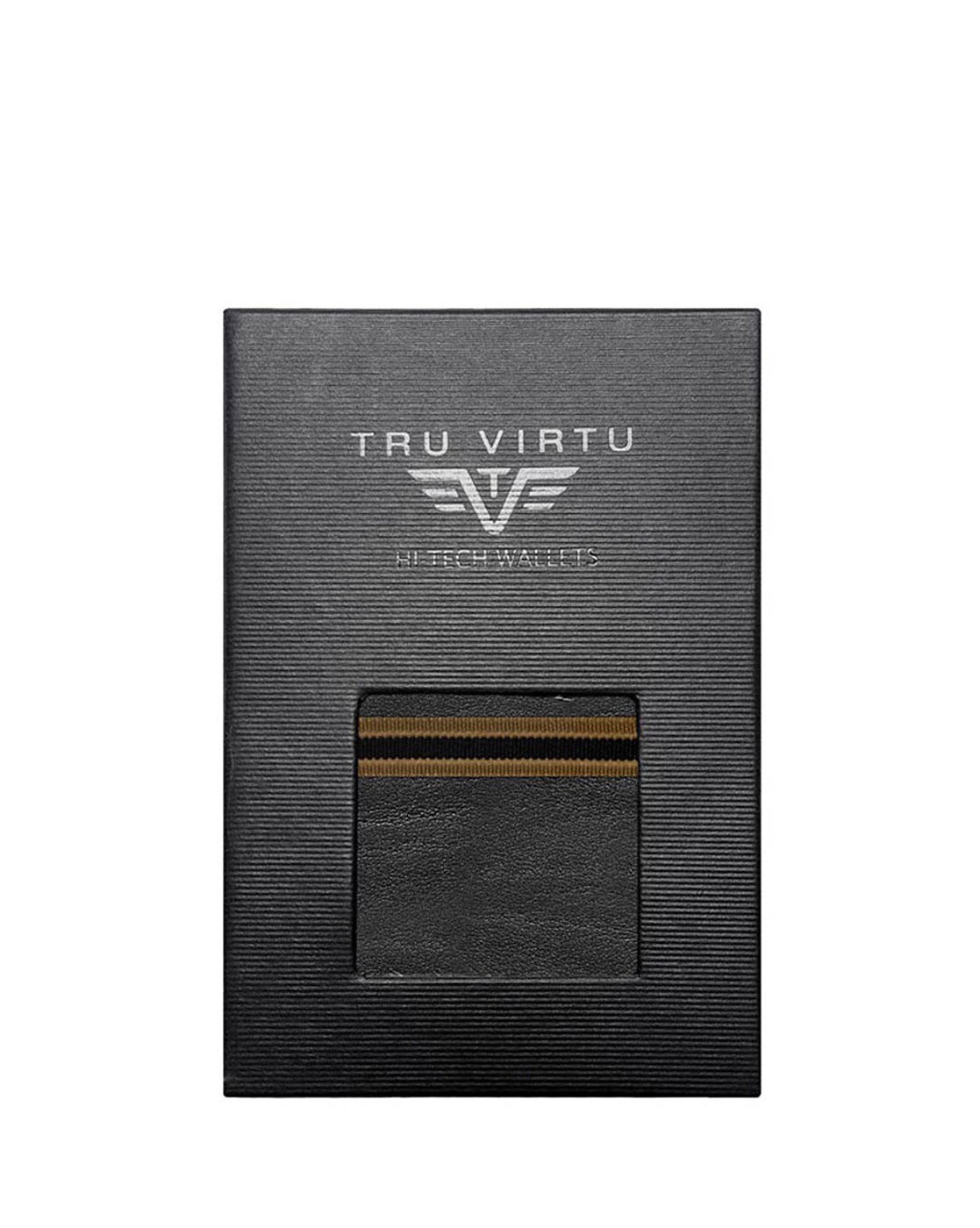 Tru Virtu Textured Card Holder Wallet For Men (Black, OS)