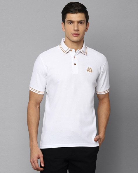 Louis Philippe Polo T-Shirts : Buy Louis Philippe Men Black Solid Polo Neck  T-shirt Online