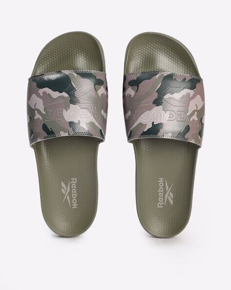 reebok printed vector slides