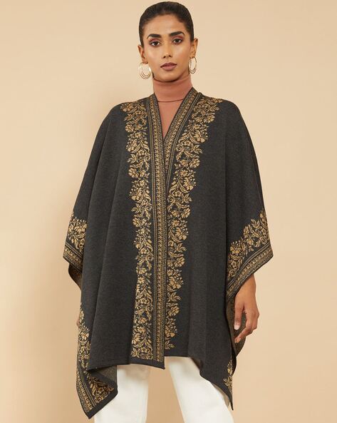Cape with Floral Woven Motifs Price in India