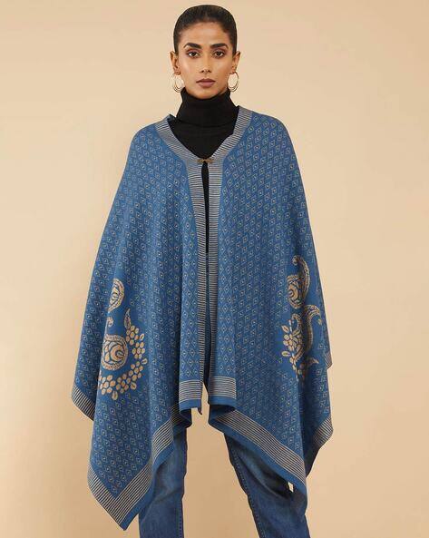 Cape with Paisley Woven Motifs