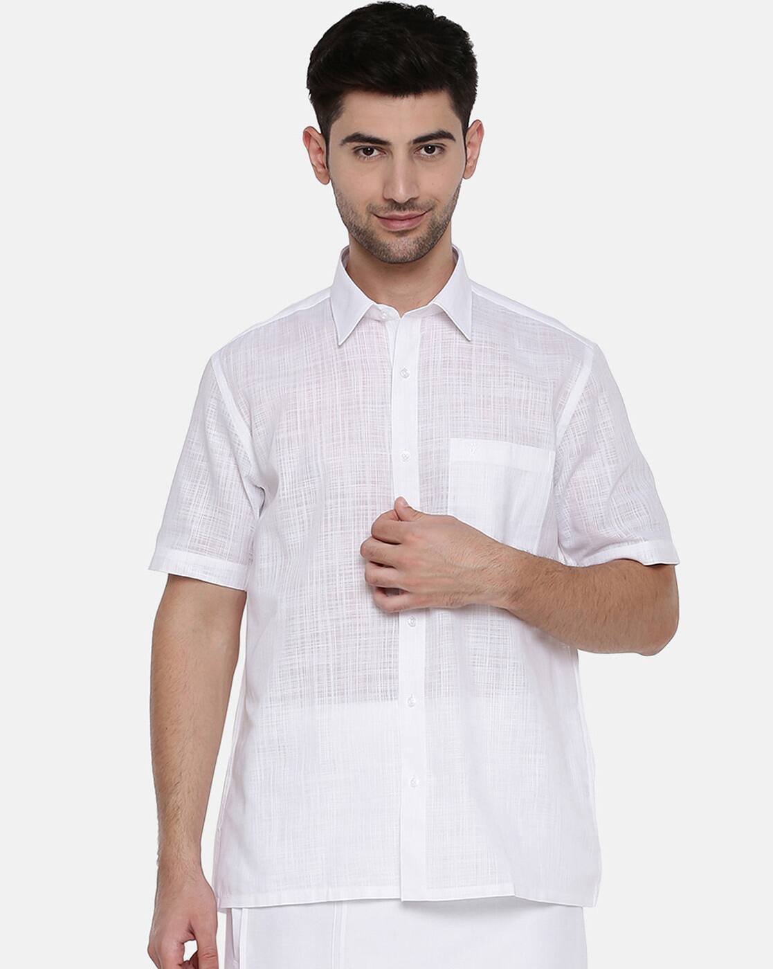 White Shirts for Men by Ramraj Cotton 
