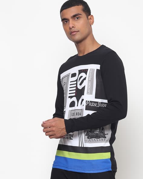 Pepe Jeans Denim Laundry T Shirt Buy Black Tshirts For Men By Pepe