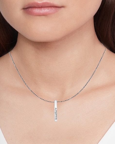 Buy Men's Personalised Vertical Silver Bar Necklace Online in India - Etsy