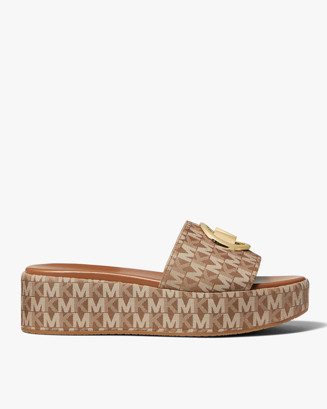 Buy Michael Kors Sadler Logo Jacquard Wedges | Beige Color Women | AJIO LUXE