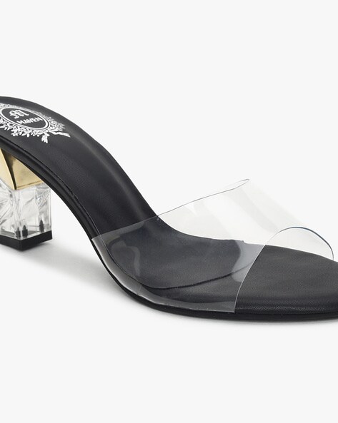 Stuart Weitzman NUDISTGLAM - High heeled sandals - flannel/black/clear/black  - Zalando.co.uk