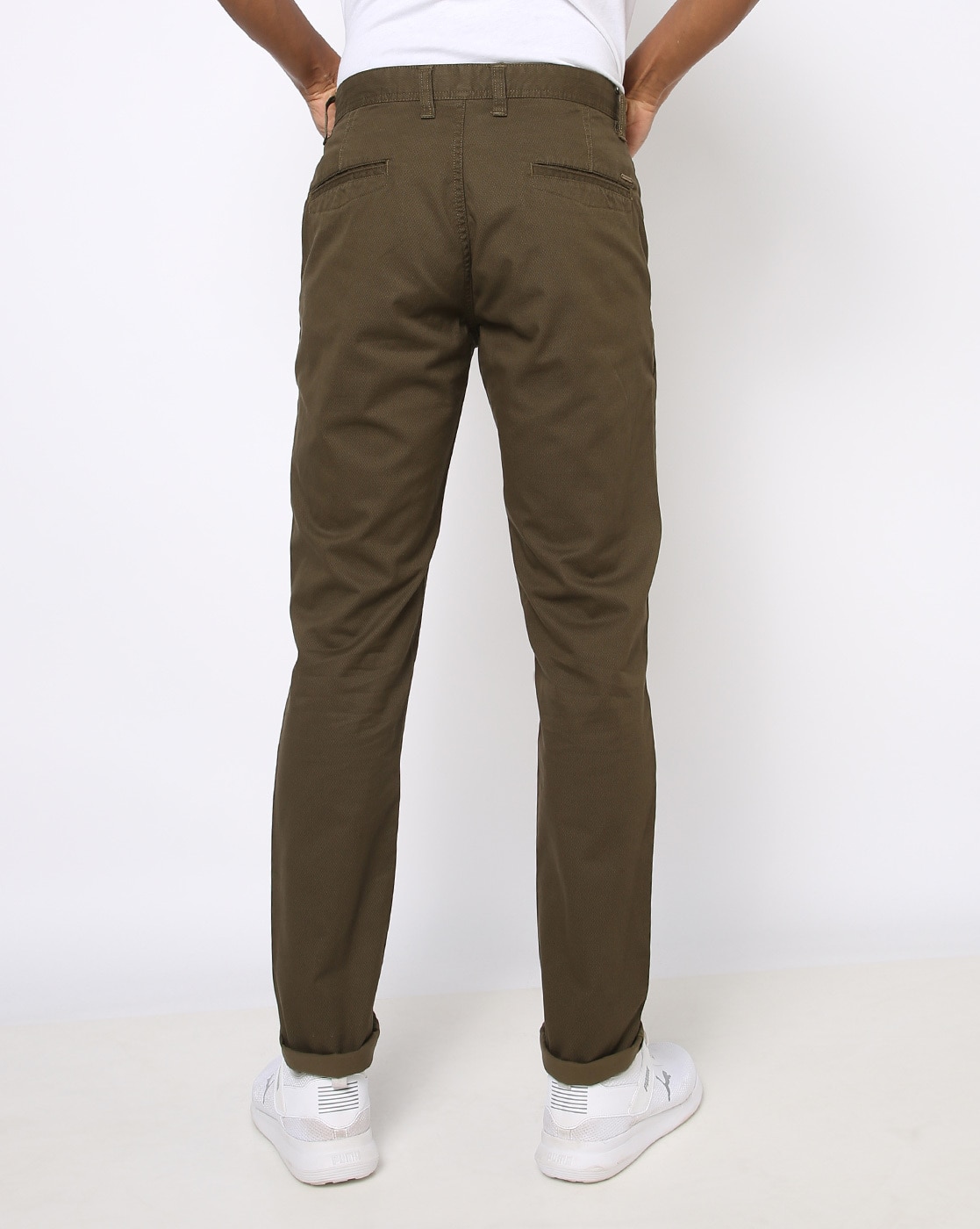 Buy Beige Solid Cotton Lycra Formal Trouser online  Looksgudin