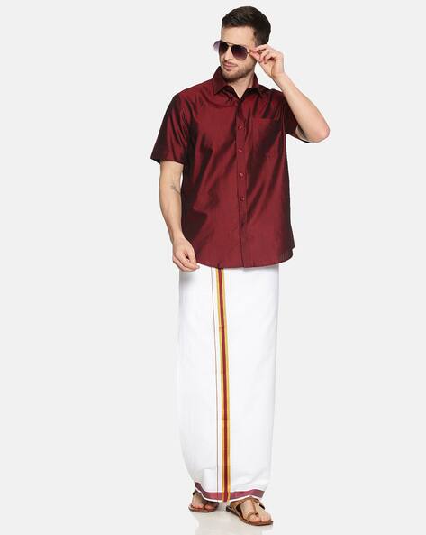 Maroon shirt with dhoti Clearance