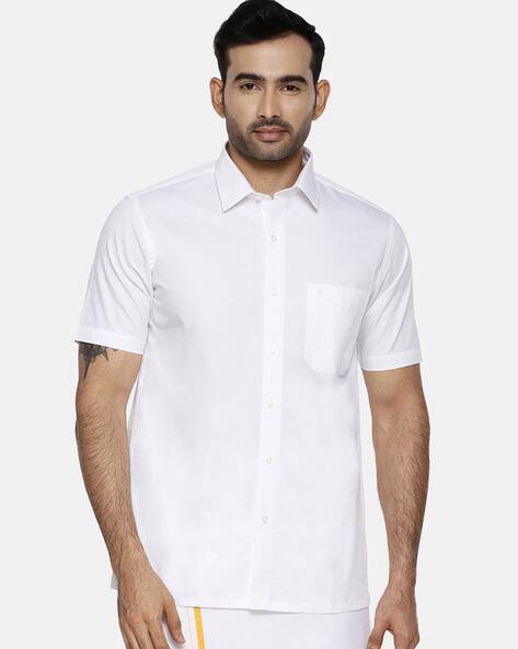 White Shirts for Men by Ramraj Cotton 