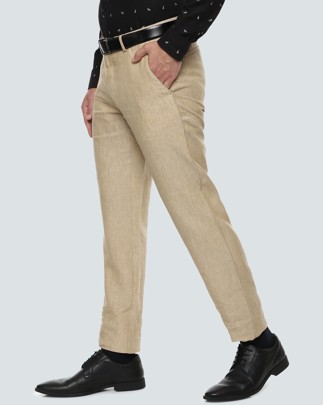 Louis Philippe Mens Super Slim Formal Trousers LPTFMSSBS03596Beige34   Amazonin Clothing  Accessories