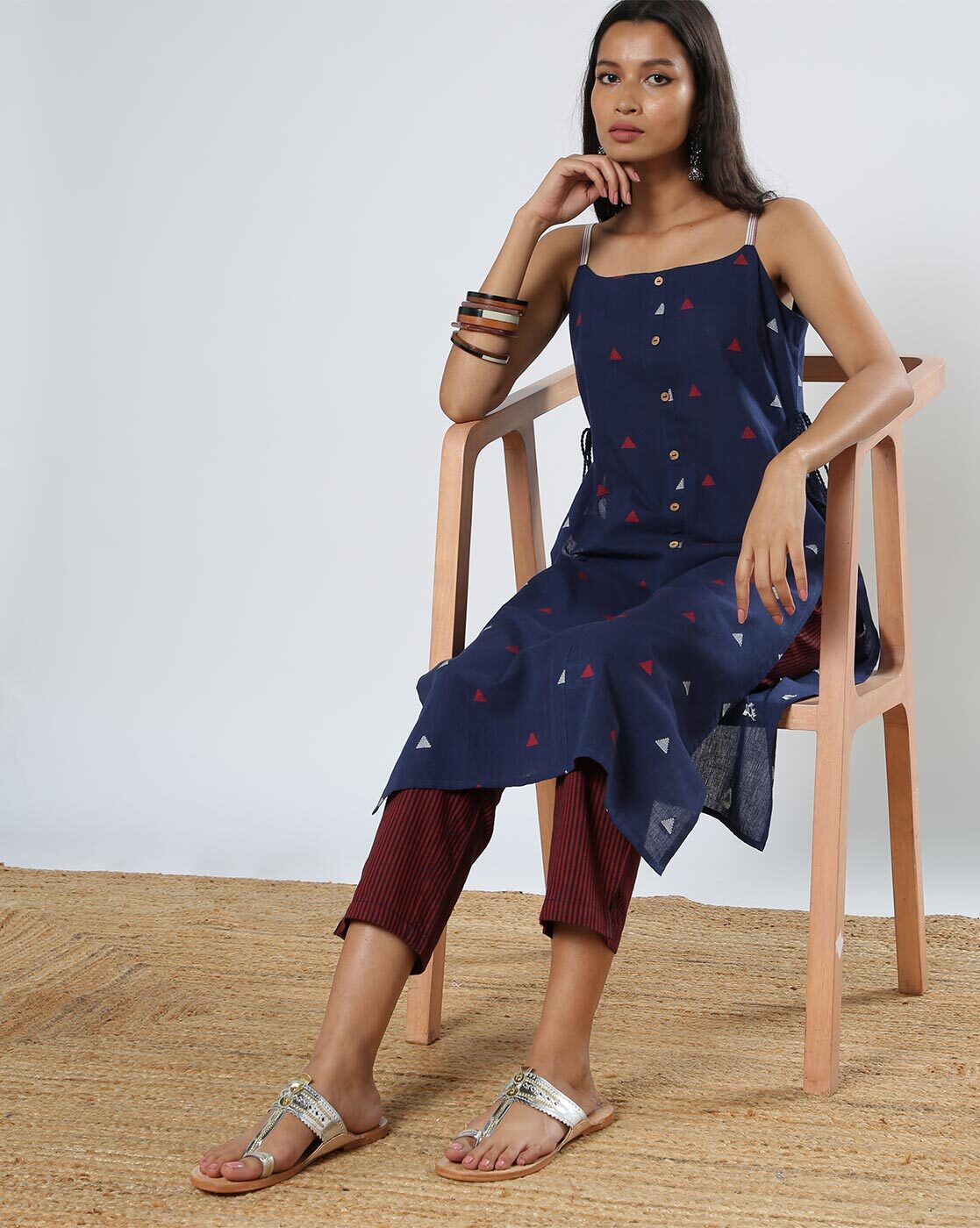 Buy Navy Blue Fusion Wear Sets for Women by Svrnaa Online