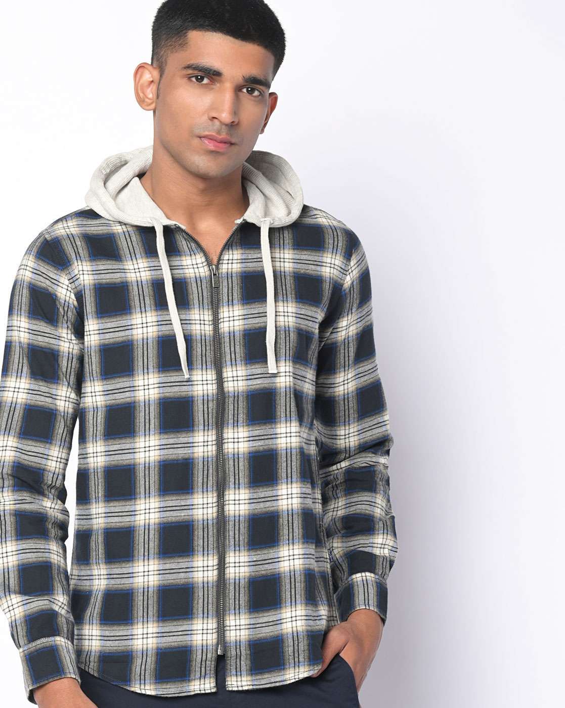 hooded shirt