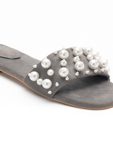 HSMQHJWE Flat Sandals Slides Shoes For Women Skirt Hem Pearl Slide Sandals  Women Square Open Toe Comfortable Boho Beach Sandals Ladies Flat Dress  Sandals HSMQHJWE（Beige,7.5） - Walmart.com