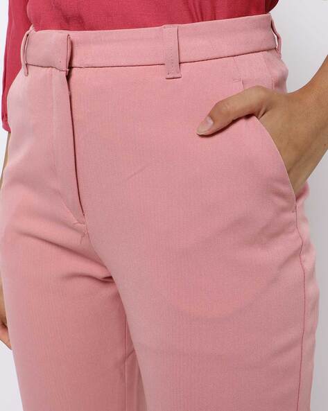 Mint Velvet Plain Tapered Tailored Trousers Light Pink at John Lewis   Partners