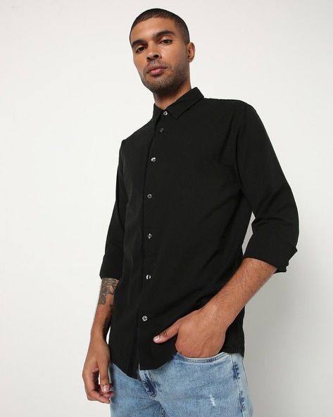 Slim Fit Shirt with Contrast Placket