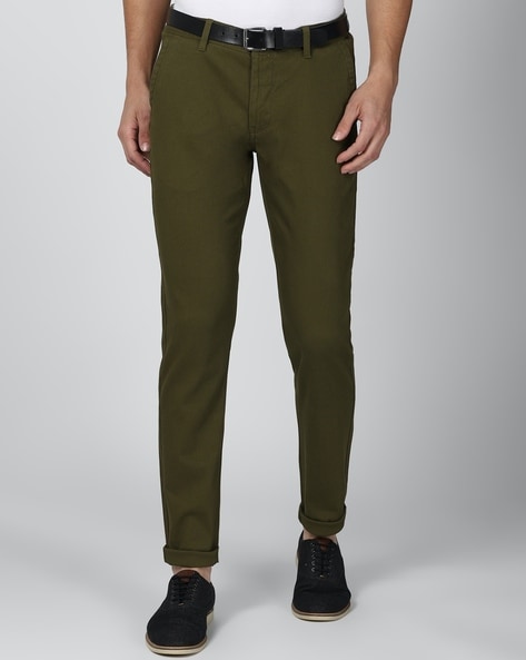 Buy Red Tape Khaki Mid Rise Flat Front Trousers for Men Online  Tata CLiQ