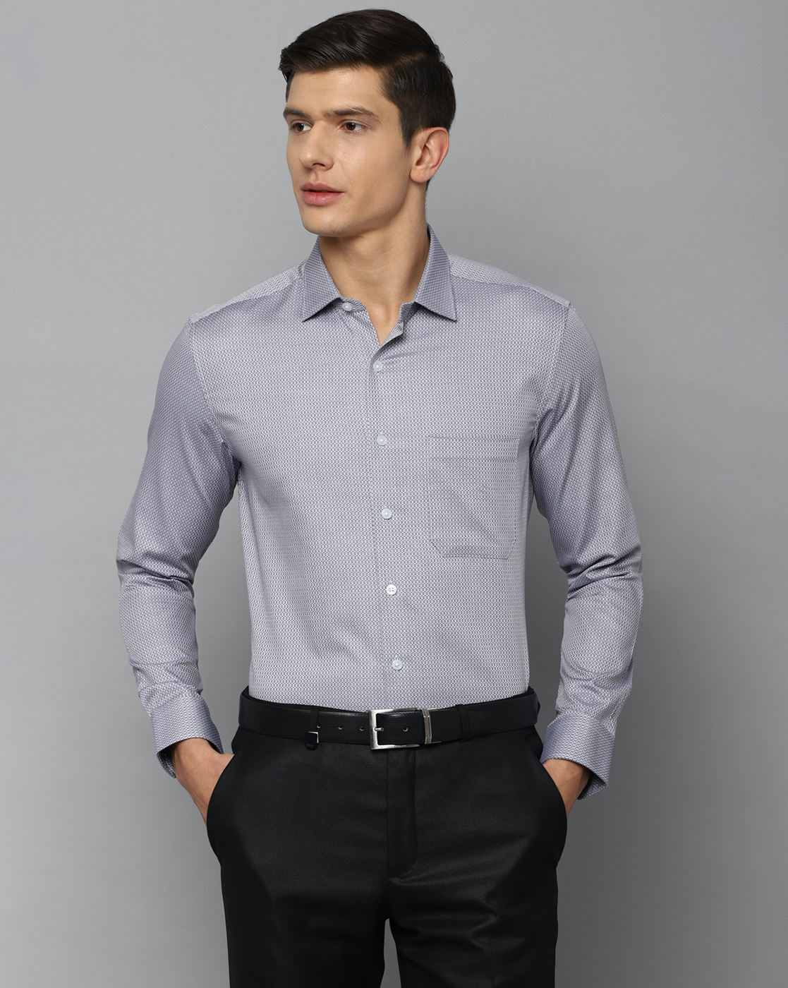 Men'S Stylish And Simple Long Sleeved With Collar Plain Grey Cotton Formal  Shirts at Best Price in Murshidabad | Indican