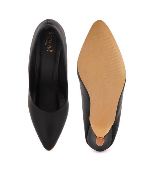 Pointed-Toe Kitten-Heeled Shoes