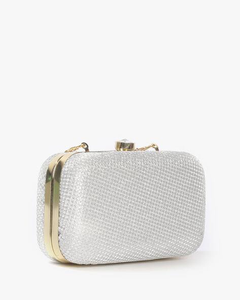 FABBHUE Metallic Minaudiere with Chain Strap