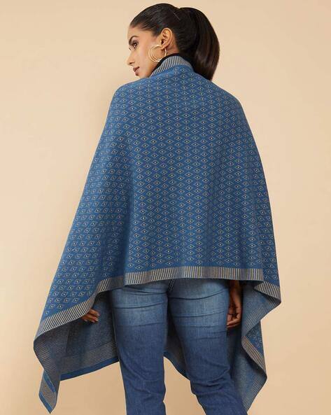 Cape with Paisley Woven Motifs view 3