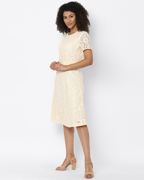 Short lace dress - Cream - Ladies | H&M IN