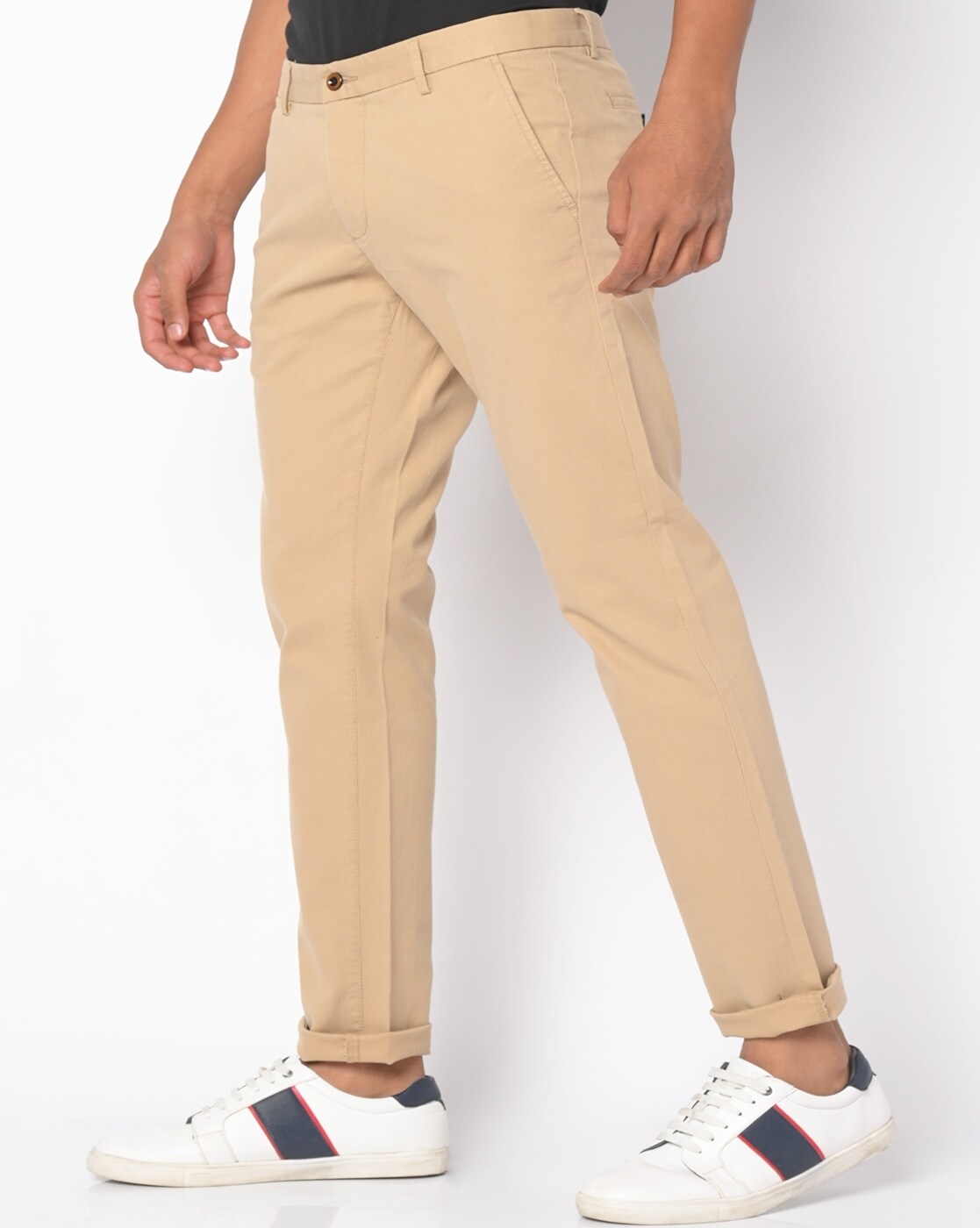 Buy Arrow Sports Men Light Beige Jackson Skinny Fit Solid Casual Trousers   NNNOWcom