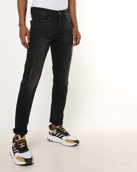 Black slim clearance tapered jeans mens