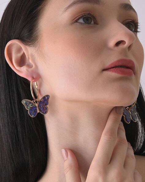 Purple Dangle Butterfly Wings - Maksymi Jewellery