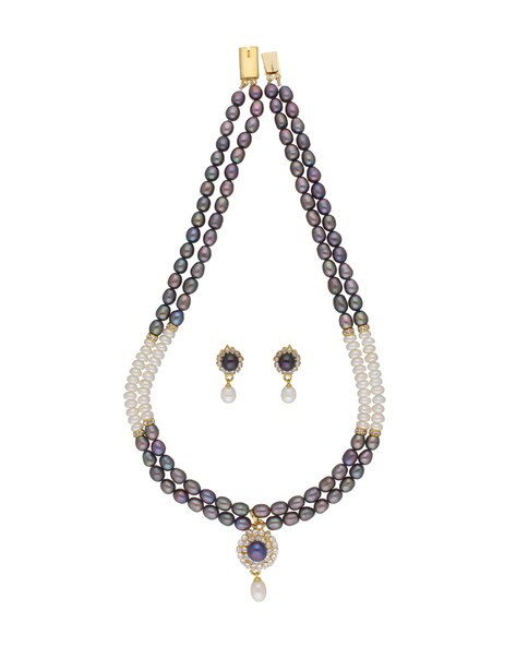 CHANDRANI PEARLS Alloy Gold-plated White Jewellery Set Price in India - Buy CHANDRANI  PEARLS Alloy Gold-plated White Jewellery Set Online at Best Prices in India  | Flipkart.com