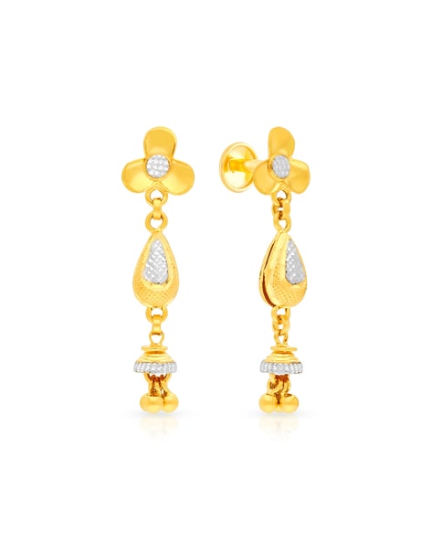 Malabar Gold and Diamonds Era Collection 22k (916) Yellow Gold Drop Earrings  : Amazon.in: Fashion