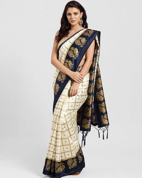 Buy White Sarees for Women by Ishin 