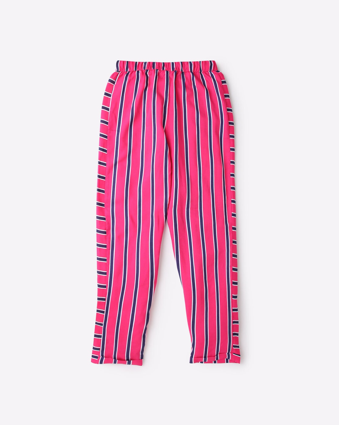 STRIPED POPLIN PANTS - Pink