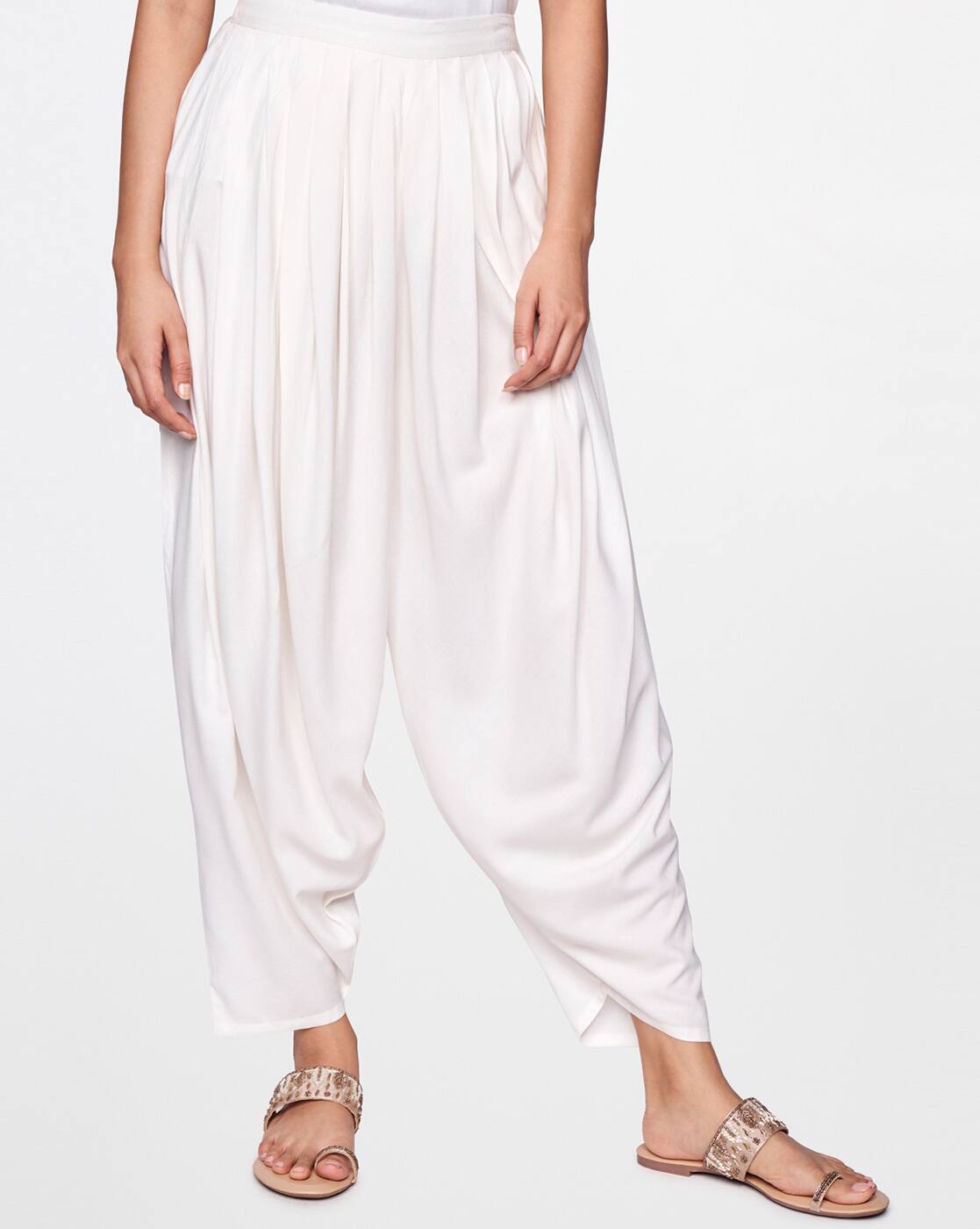 White Pants for Women by Global Desi 