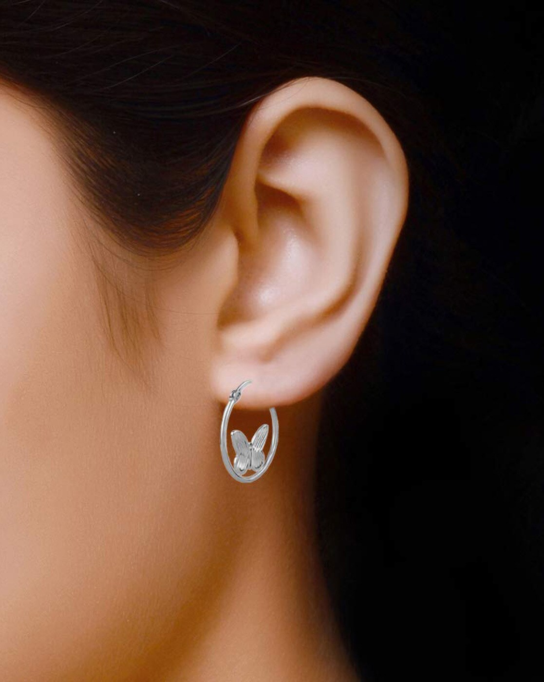 Blue Butterfly Hoop Earrings  Sterling silver  Pandora AU