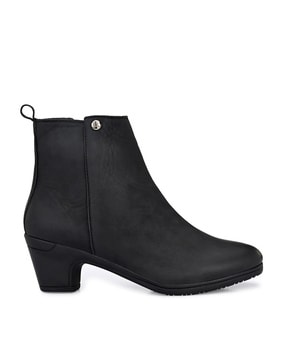 target black heeled booties