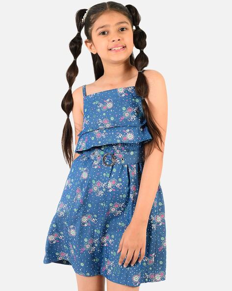 Girls Denim Dress  Buy Girls Denim Knee Length Dress Online in India  2021 Girls Denim Dress Designs  Cub McPaws