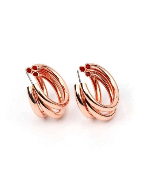 Diamante Rose Gold Cubic Zirconia Hoop Earrings – Curio Cottage