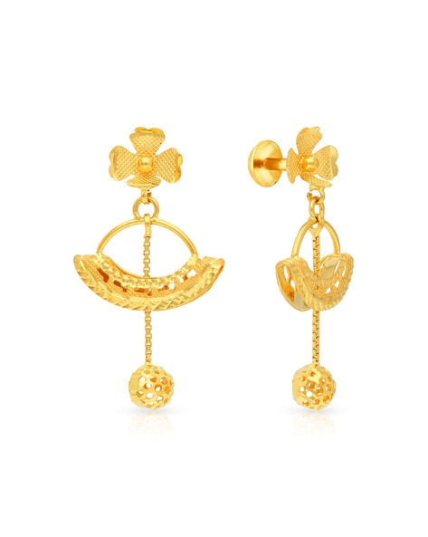 Malabar Gold Chandbali Earrings Designs |Latest Chandbali Gold Earrings  Designs With Weight & Price - YouTube