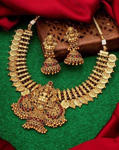 Gold plated temple jewellery online clearance shopping