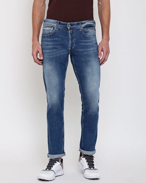 GROVER Straight Fit Classic Medium Wash Jeans