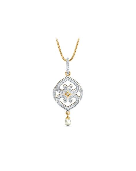 Buy Yellow Gold Necklaces Pendants for Women by KuberBox Online