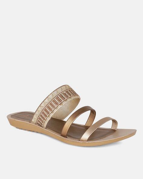 Embroidered Slip-On Flat Sandals